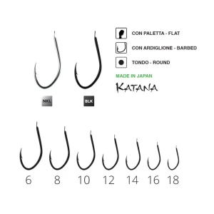Carlige Maver Katana 1055 Nickel nr 10 20buc/plic  Carlige Maver Katana 1055 Nickel nr 10 20buc/plic