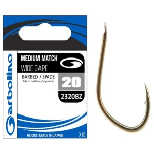 Carlig GARBOLINO Medium Match Wide Gape 2320BZ, Nr.12, 15buc/pac