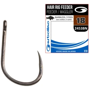 Carlig Garbolino Hair Rig Feeder Waggler 2453 Barbless, Nr. 16, 10buc/pac Carlig Garbolino Hair Rig Feeder Waggler 2453 Barbless, Nr. 16, 10buc/pac