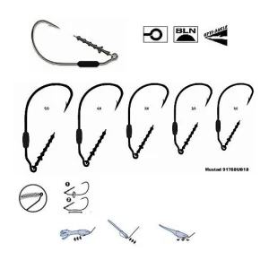Carlig MUSTAD pentru twister Power lock plus 3buc Nr. 1/0
