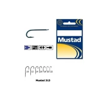 Carlig Mustad Concurs M313, Tija Lunga, Negru/albastru, 10buc/plic Nr.10 