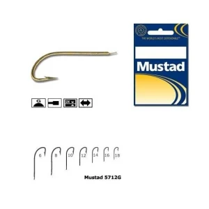 Carlig Mustad Crystal M5712G, Tija Lunga, Auriu, 10buc/plic Nr.6