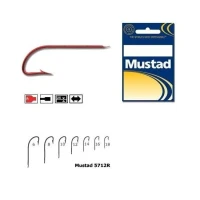 Carlig Mustad Crystal M5712r, Tija Lunga, Rosu, 10buc/plic Nr.18