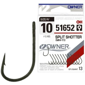 Carlig OWNER 51652 MH-11 Split Shotter Dark Green, Nr.10, 13buc/pac