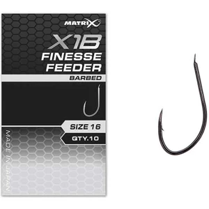 Carlige Feeder MATRIX X1B Finesse Feeder Hooks, Barbed, Nr.16, 10buc/pac Carlige Feeder MATRIX X1B Finesse Feeder Hooks, Barbed, Nr.16, 10buc/pac