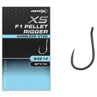 Carlige Feeder Matrix X5f1 Pellet Rigger, Barbless, Nr.16, 10buc/pac Carlige Feeder Matrix X5f1 Pellet Rigger, Barbless, Nr.16, 10buc/pac