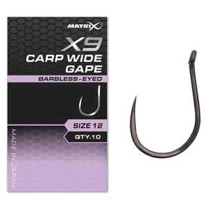 Carlige Feeder MATRIX X9 Carp Wide Gape, Barbless, Nr.12, 10buc/pac Carlige Feeder MATRIX X9 Carp Wide Gape, Barbless, Nr.12, 10buc/pac