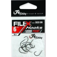 Carlige Filfishing 3020 Black Nickel Cu Paleta, Nr.12, 10buc/pac