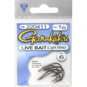 Carlige GAMAKATSU LIGHT WIRE BLACK 15BUC/plic Nr 6