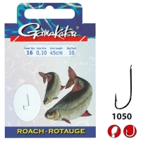 Carlige Gamakatsu Legate Roach 10buc/plic Carlig 18 + Fir 0.10mm   