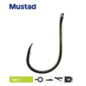 Carlige MUSTAD Ultrapoint Eyed Nickel 10019BLN, Nr.10, 10buc/pac