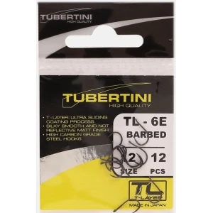 Carlige TUBERTINI Serie TL-6E Barbed, Nr.12, 12buc/pac