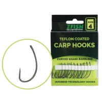 Carlige Zfish Teflon Curved Shank Barbless, Nr.6, 10buc/pac