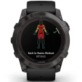Ceas GARMIN Fenix 7 Pro Sapphire Solar Carbon Grey, Curea Neagra, 51mm