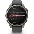 Ceas GARMIN Fenix 8 Pro Amoled Saphire Titan Curea Silicon Graphite / Black 47mm EMEA