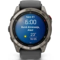 Ceas GARMIN Fenix 8 Pro Amoled Saphire Titan Curea Silicon Graphite / Black 51mm EMEA
