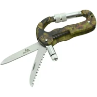 Carabiniera Multifunctionala Din Aluminiu Cattara 3 In 1, Cutit, Cutit Serat, Lanterna, Camuflaj - Tt13218