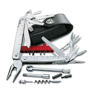 Patent Multifunctional Victorinox SwissTool X cu Clichet, Teaca piele - 3.0339.L