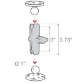 Brat RAM Mounts Double Socket Arm - B Size Medium