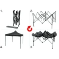 Pavilion Pliabil CATTARA Impermeabil Gri, TT13342, 300x300x200cm