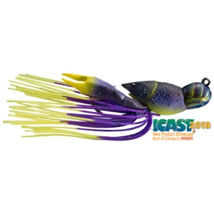 Creatura Live Target Hollow Crawfish Jig, Junebug / Chartreuse, 4cm, 11g
