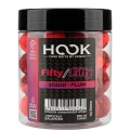 Boilies Critic Echilibrat HOOKBAITS Fifty-Fifty, Squid&Plum, 16/20mm, 250ml