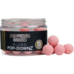Boilies DYNAMITE Peppered Squid Pop-DownZ, 15mm, 80g