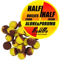 Boilies FISH PRO Half-Half, Alune Porumb, 20mm, 200ml