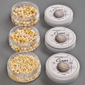 Wafters ADDICTED CARP BAITS Clams Cocos Vanilie, Maroniu Natur & Alb, 3mm, 20g