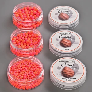 Wafters ADDICTED CARP BAITS Clams Piersica Banana, Pink & Portocaliu, 8mm, 25g