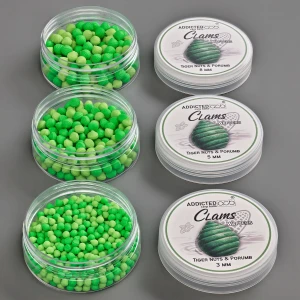 Wafters ADDICTED CARP BAITS Clams Tiger Nuts Porumb, Verde & Verde Pal, 5mm, 25g