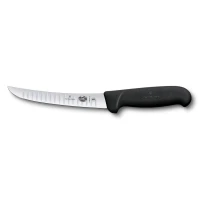 Cutit Dezosat Victorinox Boning Curved Knife, Fibrox,  Lama Gofrata 15cm, Negru