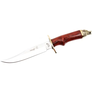 Cutit MUELA 160mm Blade WOLF-16R, Rosewood Pakawood, Brass Guard And Wolf Head Cap