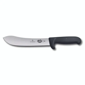 Cutit Macelar Victorinox Butcher Knife Safety nose,  Wide Tip Blade, Fibrox, Lama 18cm, Negru