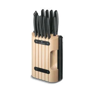 Set 11 Cutite Bucatarie Victorinox Swiss Classic Cutlery Block, Suport Lemn Maro