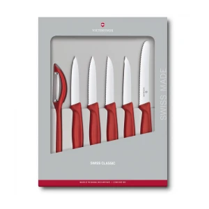 Set 6 Cutite Bucatarie Victorinox, Rosu