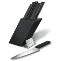 Set 6 Cutite Victorinox Swiss Modern Block + Suport Lemn, Negru