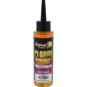 Atractant SELECT BAITS Cloudy Smoke, Spicy Squid, Fluorescent Green, 115ml
