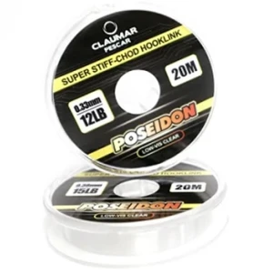 Fir Monofilament pentru Monturi CLAUMAR Poseidon Super Stiff Clear, 20m, 0.33mm, 12lbs/5.44kg Fir Monofilament pentru Monturi CLAUMAR Poseidon Super Stiff Clear, 20m, 0.33mm, 12lbs/5.44kg