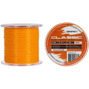 Fir Monofilament BRAIN Classic Carp Line Solid, Orange, 10.7kg, 0.35mm, 600m