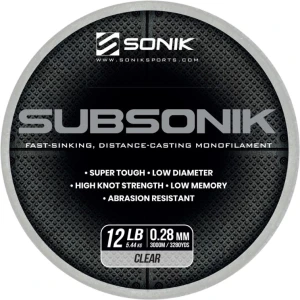 Fir Monofilament SONIK Subsonik Clear, 3000m, 9.97kg, 0.38mm