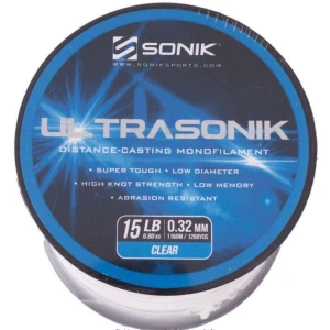 Fir Monofilament Sonik Ultrasonik, Clear, 9.07kg, 0.38mm, 820m Fir Monofilament Sonik Ultrasonik, Clear, 9.07kg, 0.38mm, 820m