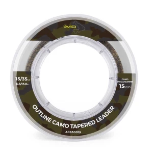 FIR INAINTAS MONOFILAMENT CONIC AVID CARP OUTLINE CAMO TAPERED LEADER 0.37-0.57mm, 8.1-15.8kg, 
