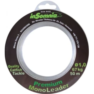 Fir INSOMNIA Monofilament Inaintas Leader Premium, Clear, 1.00mm, 67kg, 50m