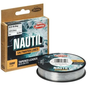 Fir Monofilament Conic BERKLEY Nautil Surf Tapered, Clear, 200m, 0.18mm-0.54mm, 2.0-15.0kg