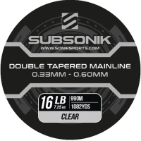 Fir Monofilament Sonik Subsonik Double Tapered Main Line Clear, 16lbs-7.25kg, 0.33-0.55mm, 990m