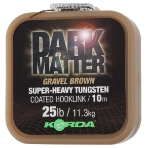 FIR TEXTIL KORDA DARK MATTER SUPER-HEAVY TUNGSTEN COATED GRAVEL BROWN 25lbs 11.30kg 10M