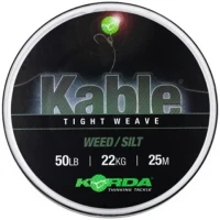 Fir Leadcore KORDA Kable Tight Weave, Weed Silt, 50lbs, 25m