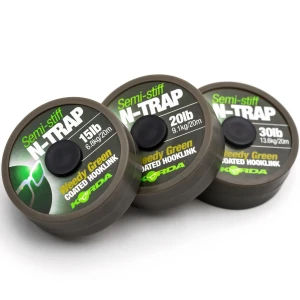 Fir Textil KORDA N-Trap Semi Stiff Coated, Weedy Green, 20lbs, 20m Fir Textil KORDA N-Trap Semi Stiff Coated, Weedy Green, 20lbs, 20m