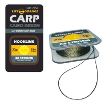 Fir Textil Orange Hooklink X8 Camo Green, 25lb, 20m Fir Textil Orange Hooklink X8 Camo Green, 25lb, 20m